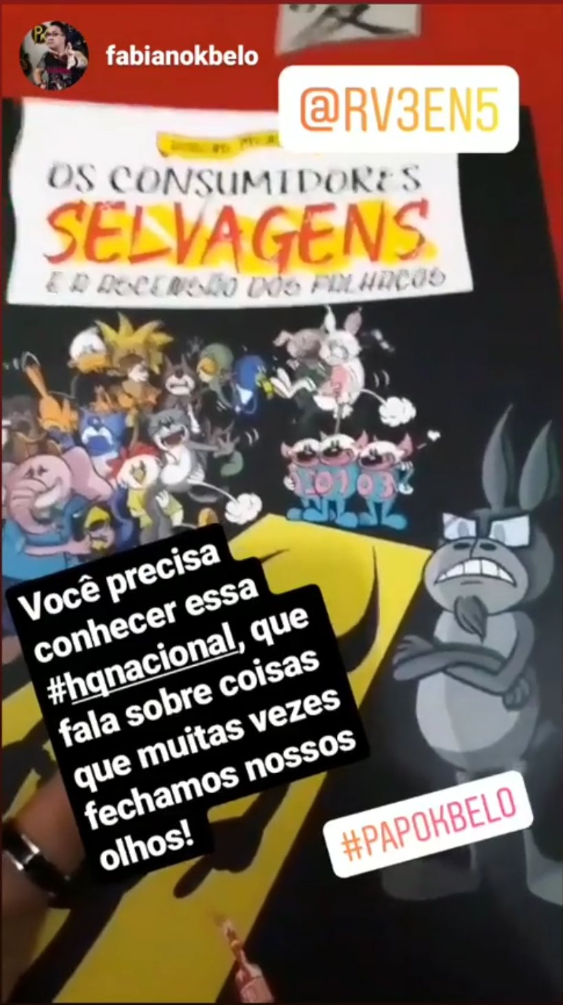 Menção à HQ por Fabiano Kabelo